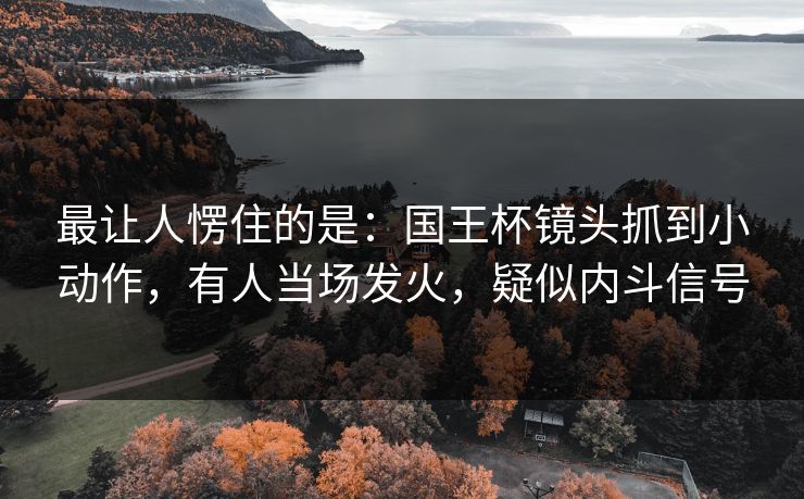 最让人愣住的是：国王杯镜头抓到小动作，有人当场发火，疑似内斗信号