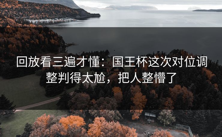 回放看三遍才懂：国王杯这次对位调整判得太尬，把人整懵了